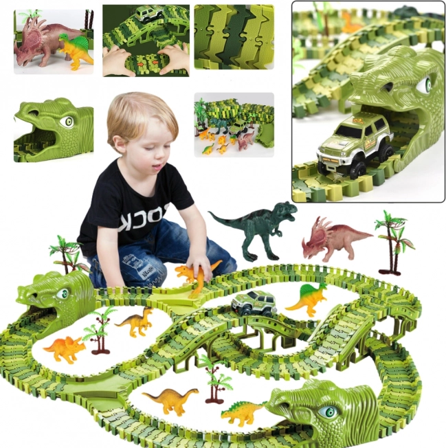 Pista da corsa dinosauri fai-da-te – 240 pezzi