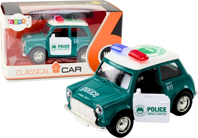 Auto della polizia classico 1:38 a frizione, luci e suoni verdi