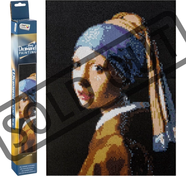 Pittura diamantata GRAFIX – Ragazza con l’orecchino di perla 40 × 50 cm