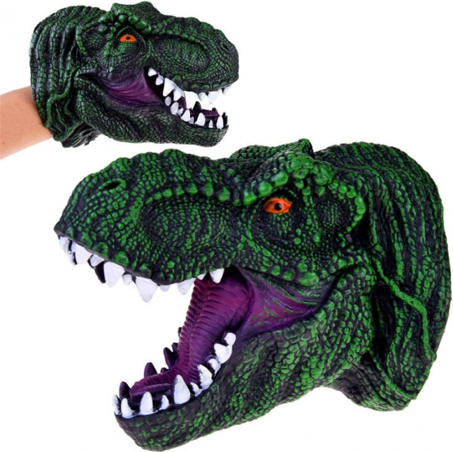 Burattino in gomma T‑Rex – testa di dinosauro realistica 19 cm