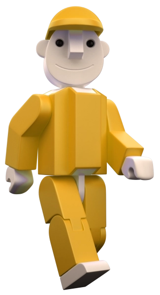 Seváček giallo – figurina della mascotte SEVA (grande e piccola)