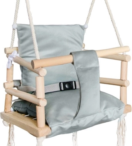 Altalena per bambini in Cleanaboo e legno – Grigio