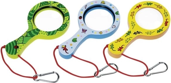 Lente d’ingrandimento in legno per bambini Goki – 1 pz, mix di colori