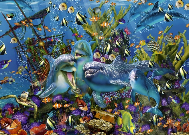 ALIPSON puzzle delfini e nave del tesoro – 1000 pezzi