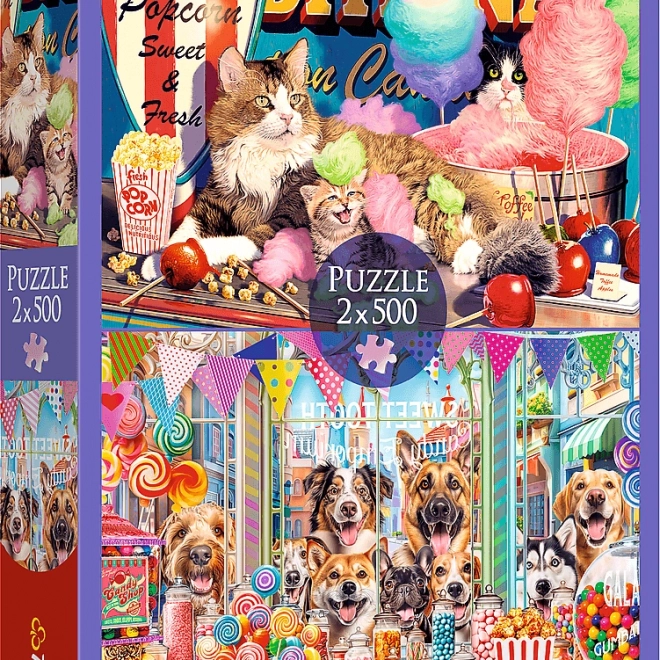 Puzzle 2x500 – amici pelosi TREFL