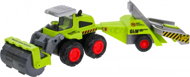 Trattore per bambini con rullo per il terreno e rimorchio da frutteto 1:55