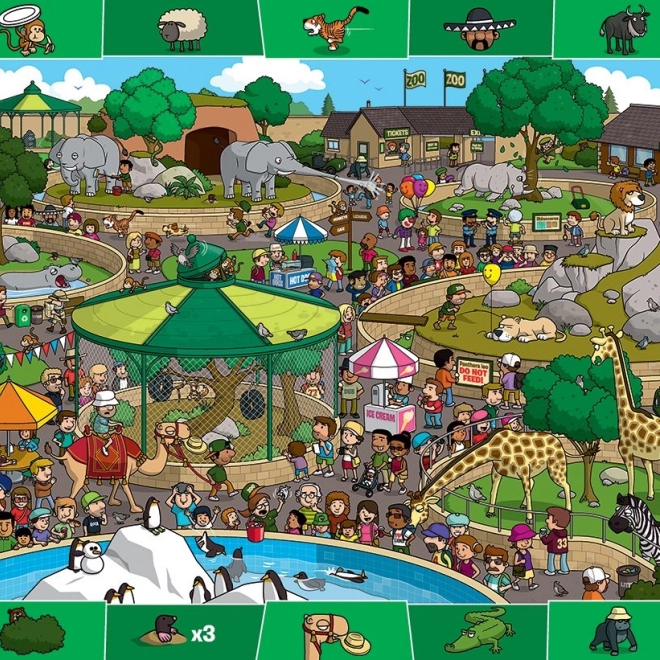 Eurographics Spot & Find – Giornata allo zoo, puzzle da 100 pezzi
