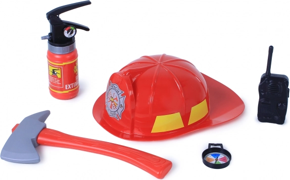 Set da pompiere con elmetto e accessori per bambini