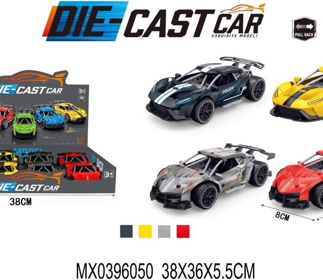 Auto da corsa in metallo con funzione a retrocarica