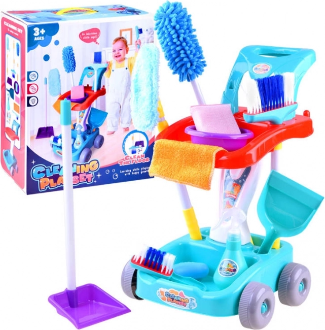 Carrello di pulizia per bambini con accessori