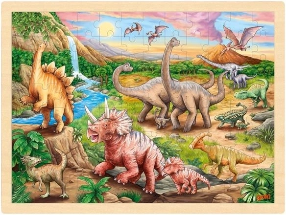 Goki puzzle in legno Sentiero dei Dinosauri, 96 pezzi