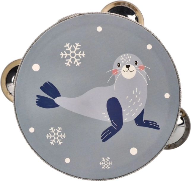 tamburello per bambini con motivo foca 13 cm