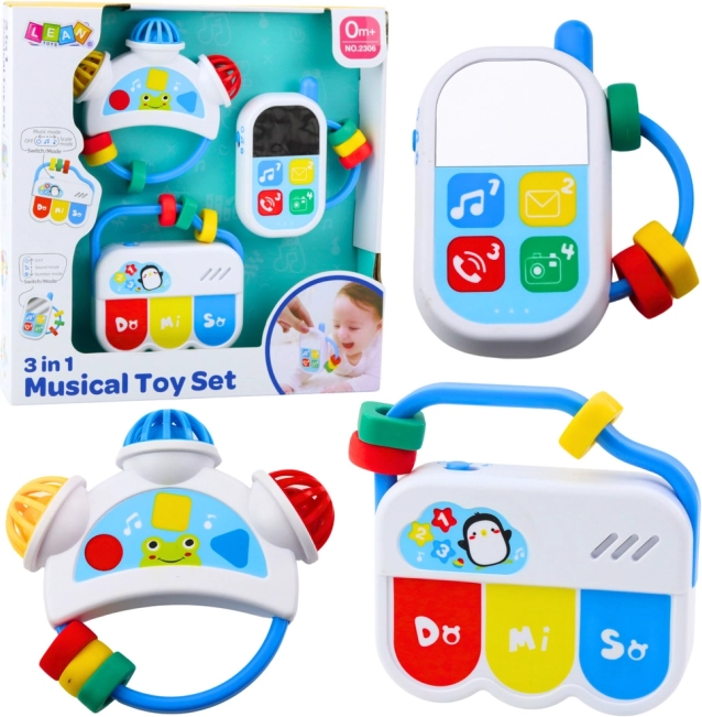 Set Musicale di Giocattoli per Bambini Piccoli 3in1