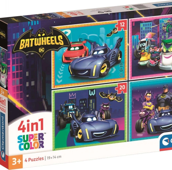 Puzzle Batwheels 4v1 (12, 16, 20, 24 pezzi)