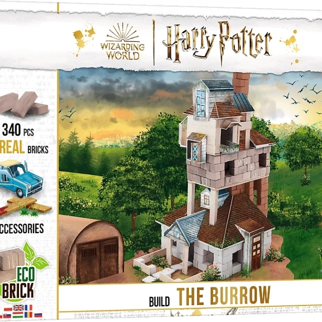 Set di costruzione Brick Trick Harry Potter – Tana della famiglia Weasley con veri mattoni