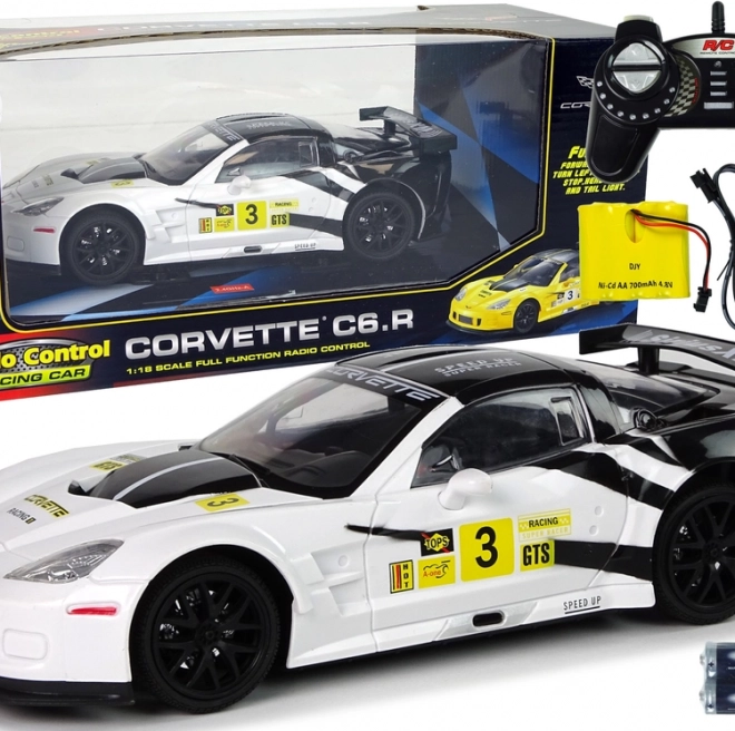Corvette c6.r telecomandata bianco 2.4g con luci