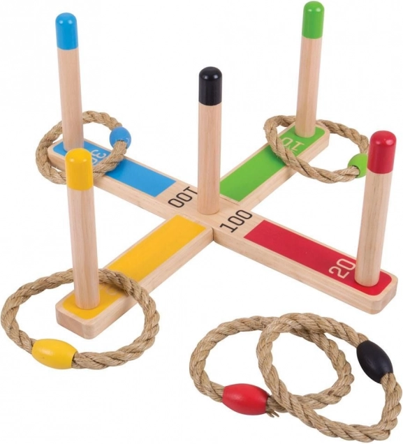 Lancio degli anelli in legno BIGJIGS TOYS