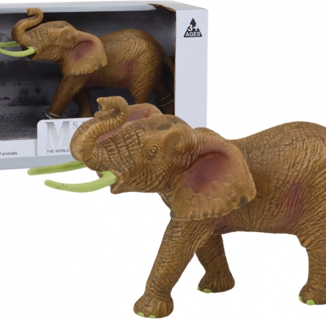 Figura da collezione di elefante africano con proboscide alzata SAFARI