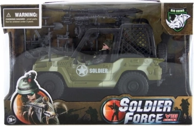 Set militare jeep con soldato e accessori