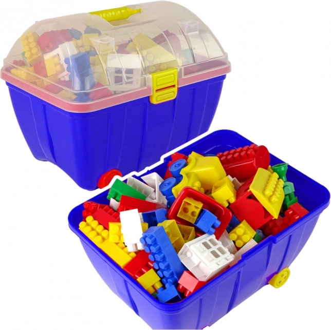 Blocchi colorati nella valigetta per bambini