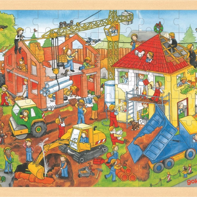 Goki puzzle in legno Cantiere, 96 pezzi