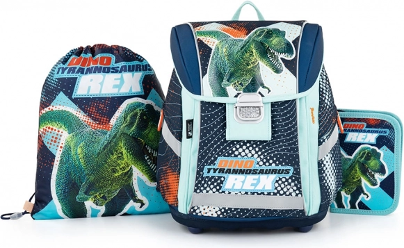 Set scolastico Premium Light dinosauro – zaino, sacca e astuccio