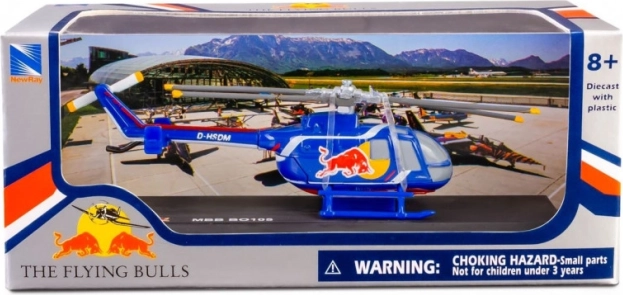 Modello in metallo dell’elicottero MBB BO 105 THE FLYING BULLS 1:90