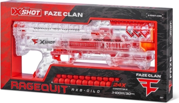 X-Shot FAZE CLAN Ragequit Round blaster trasparente per palline in foam