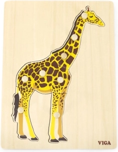 Puzzle a pioli in legno Giraffa VIGA