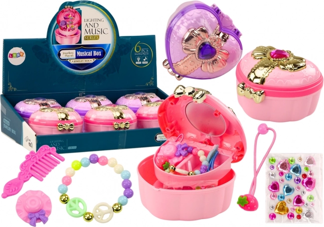 Valigetta a Forma di Cuore per Gioielli con Accessori