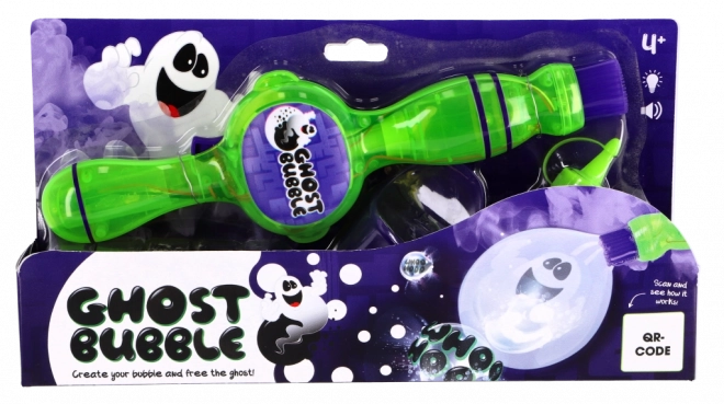 pistola per bolle ghost bubble con effetto fumo e luci