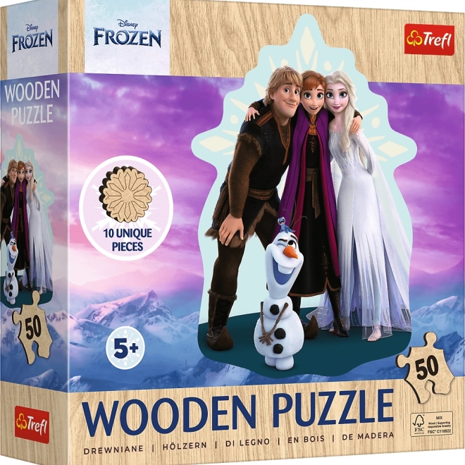 Puzzle in legno TREFL Frozen: Amici inseparabili 50 pezzi