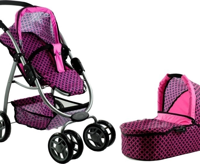 Passeggino per bambole Alice 2 in 1 con gondola e versione da golf