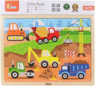 puzzle in legno macchine edili 24 pezzi VIGA