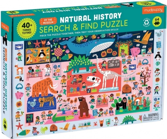 Puzzle Mudpuppy Cerca e Trova Museo di Storia Naturale 64 pezzi