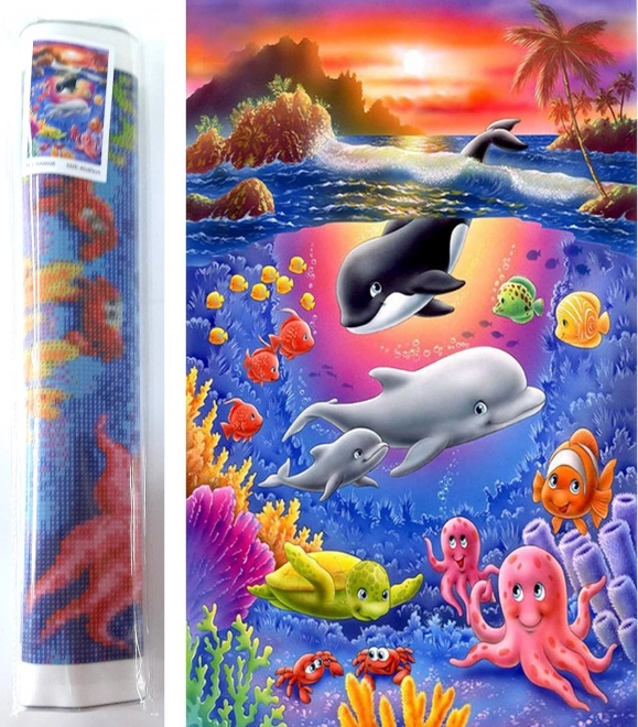 Diamond painting Mondo sottomarino 80 × 40 cm