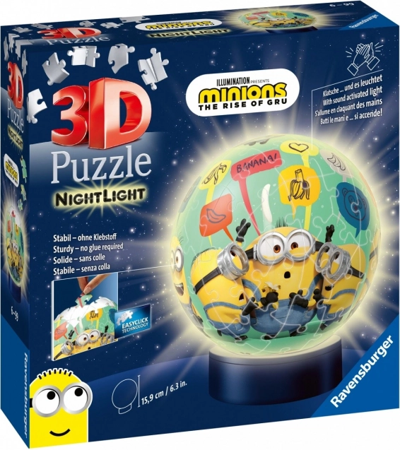 Puzzle 3D sfera luminosa MINIONS di Ravensburger