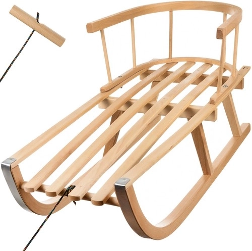 Slitta in legno con schienale