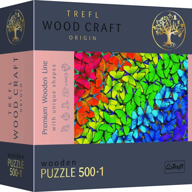 Puzzle in legno Trefl Wood Craft Farfalle Arcobaleno 501 pezzi