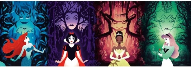 Puzzle panoramico Disney principesse e cattivi 1000 pezzi