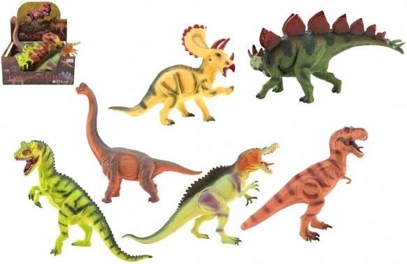 Set di dinosauri in plastica 25–32 cm, 6 figure in box