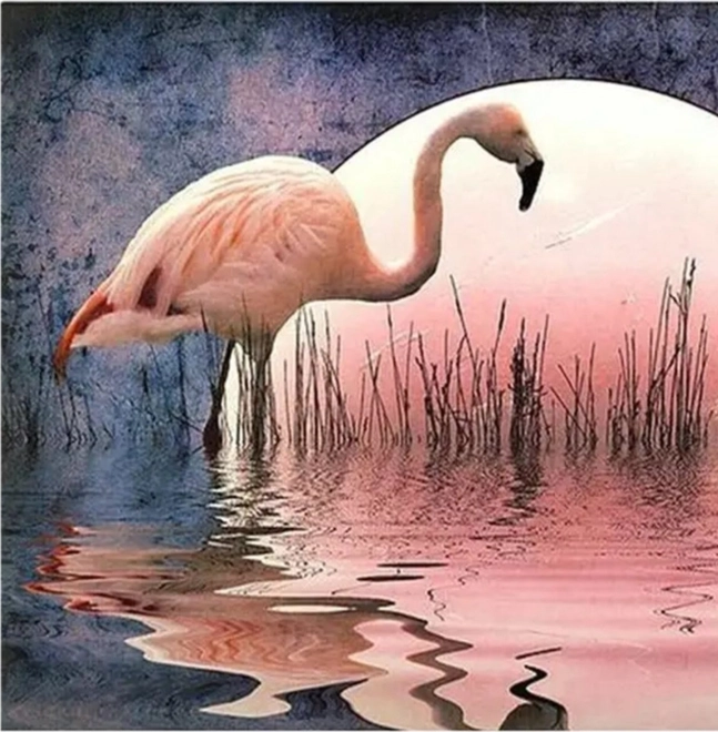 Norimpex pittura con diamanti Fenicottero 30x40 cm