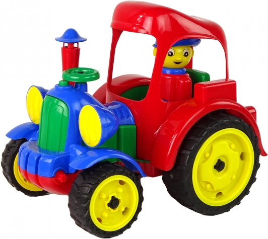 Grande trattore di plastica con personaggio e ruote in gomma HEMAR