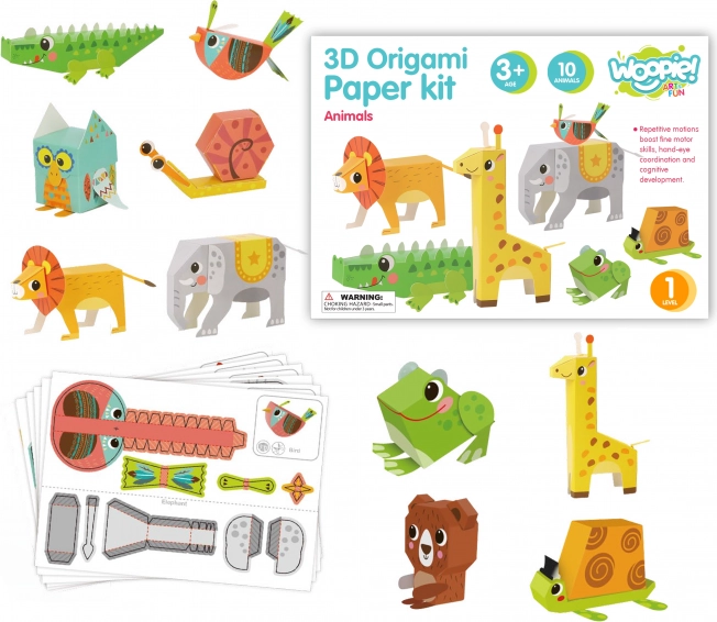 Woopie ART&FUN set origami 3D creativo – crea 10 animaletti
