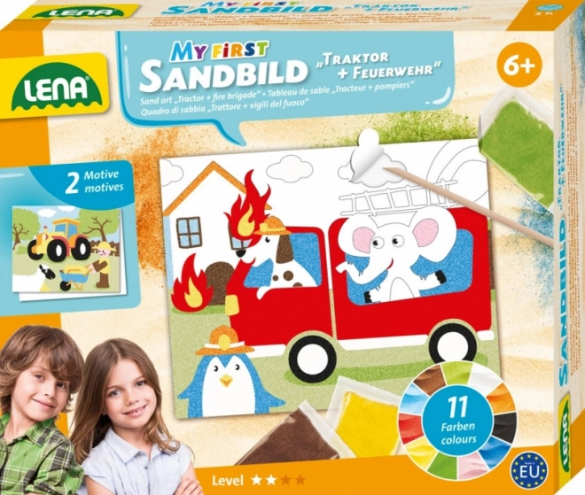 Lena immagini di sabbia mezzi di trasporto – set creativo per bambini
