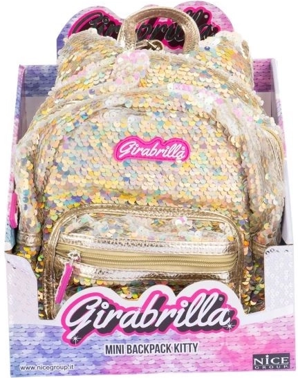 Zainetto per bambini GIRABRILLA gattina oro con paillettes