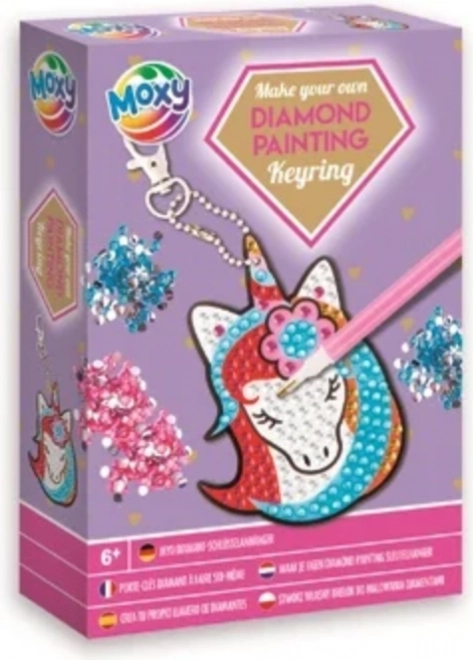 Pittura con diamanti – ciondolo Unicorno