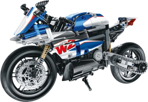 Costruzione moto blu