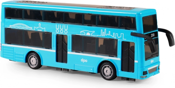 Autobus giocattolo a due piani blu 20 cm