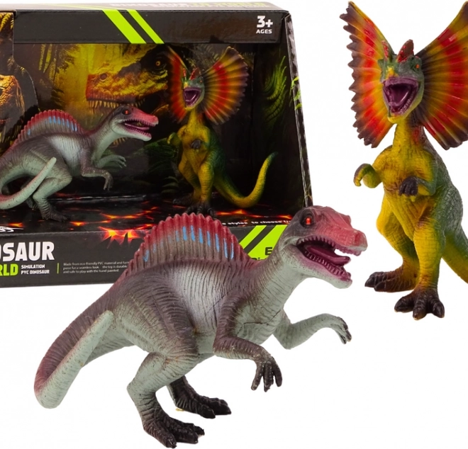 Set di figurine dinosauri spinosauro e dilofosauro 2 pz